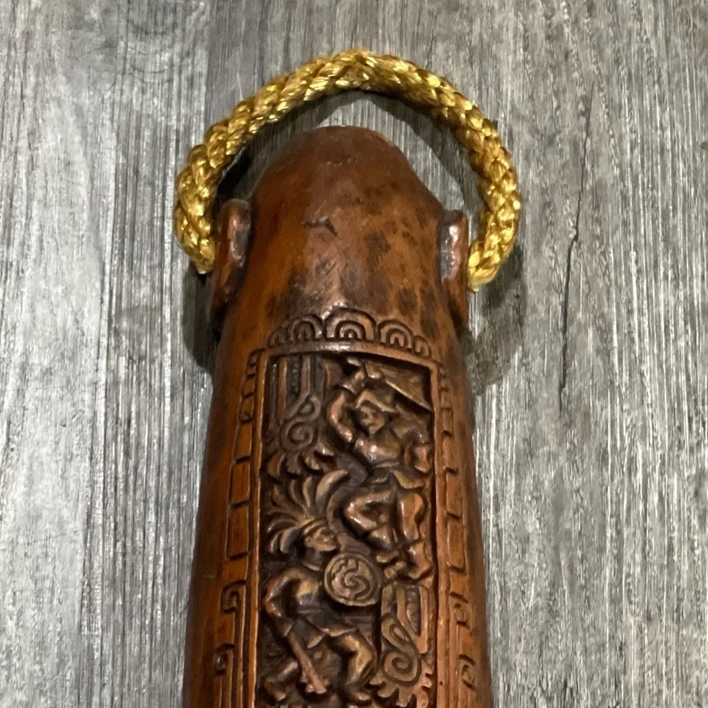 Large Hand-Carved Wooden Spoon - Brown